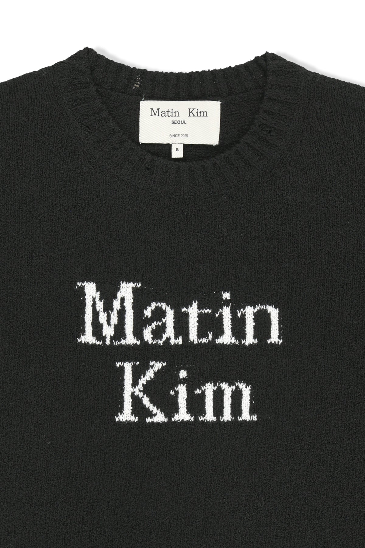 matinkim HALF SLEEVE LOGO PULLOVER FOR WOMEN IN BLACK