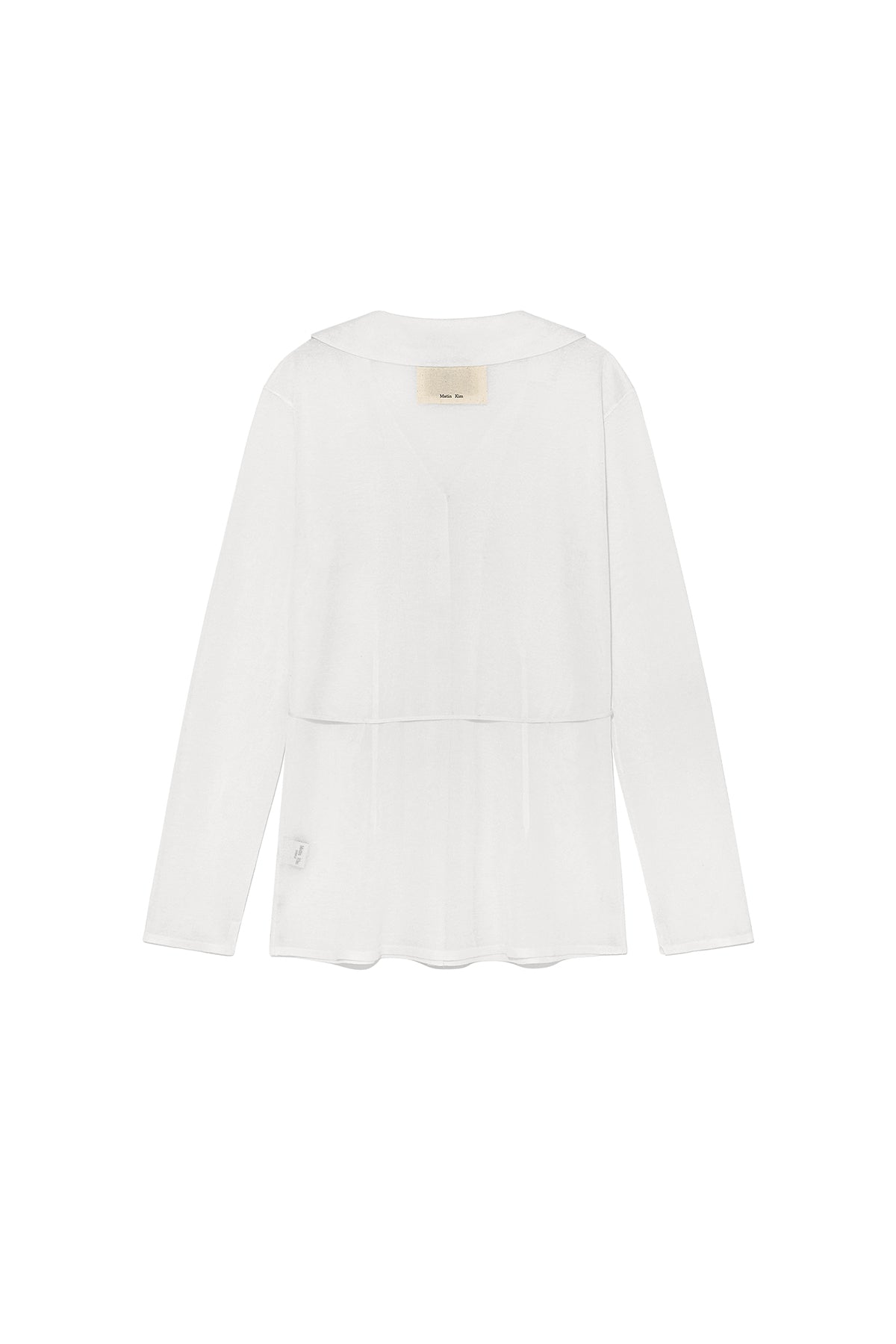matinkim STRING POINT PLAIN LONG CARDIGAN IN WHITE