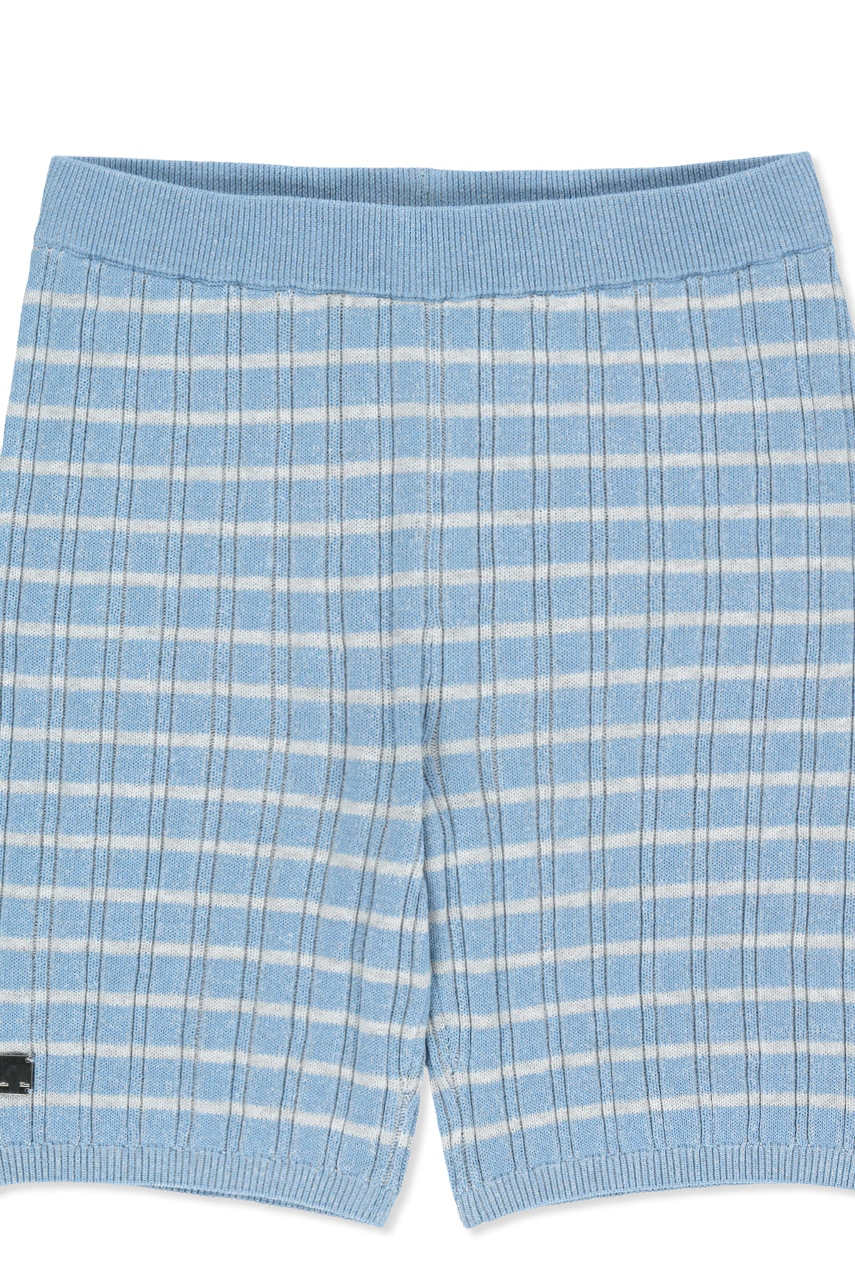 matinkim STRIPE KNIT SHORTS IN LIGHT BLUE
