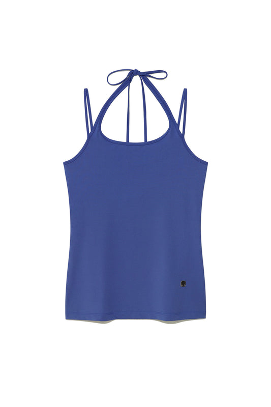 matinkim STRING HALTER NECK TANK TOP IN BLUE