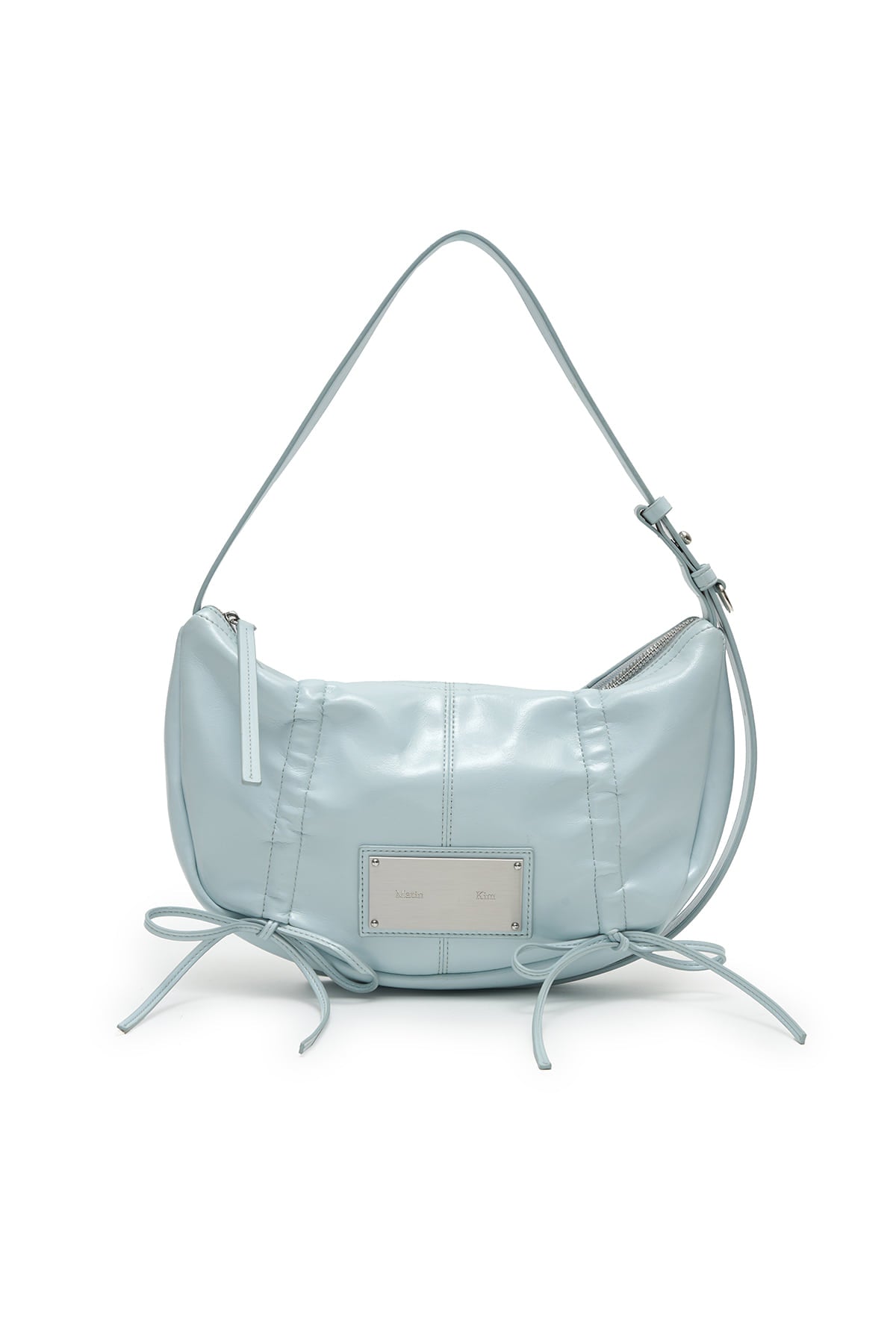 matinkim HALF SHIRRING RIBBON ROUND BAG IN SKY