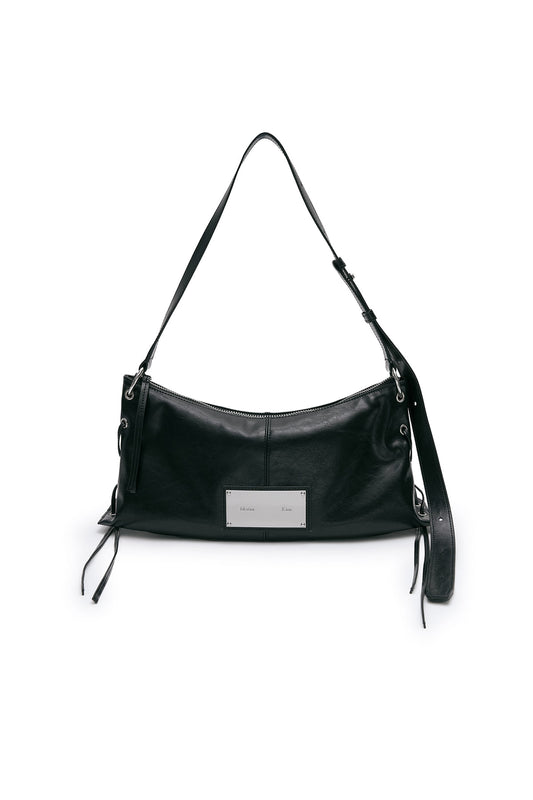 matinkim EYELET SHIRRING SHOULDER BAG IN BLACK