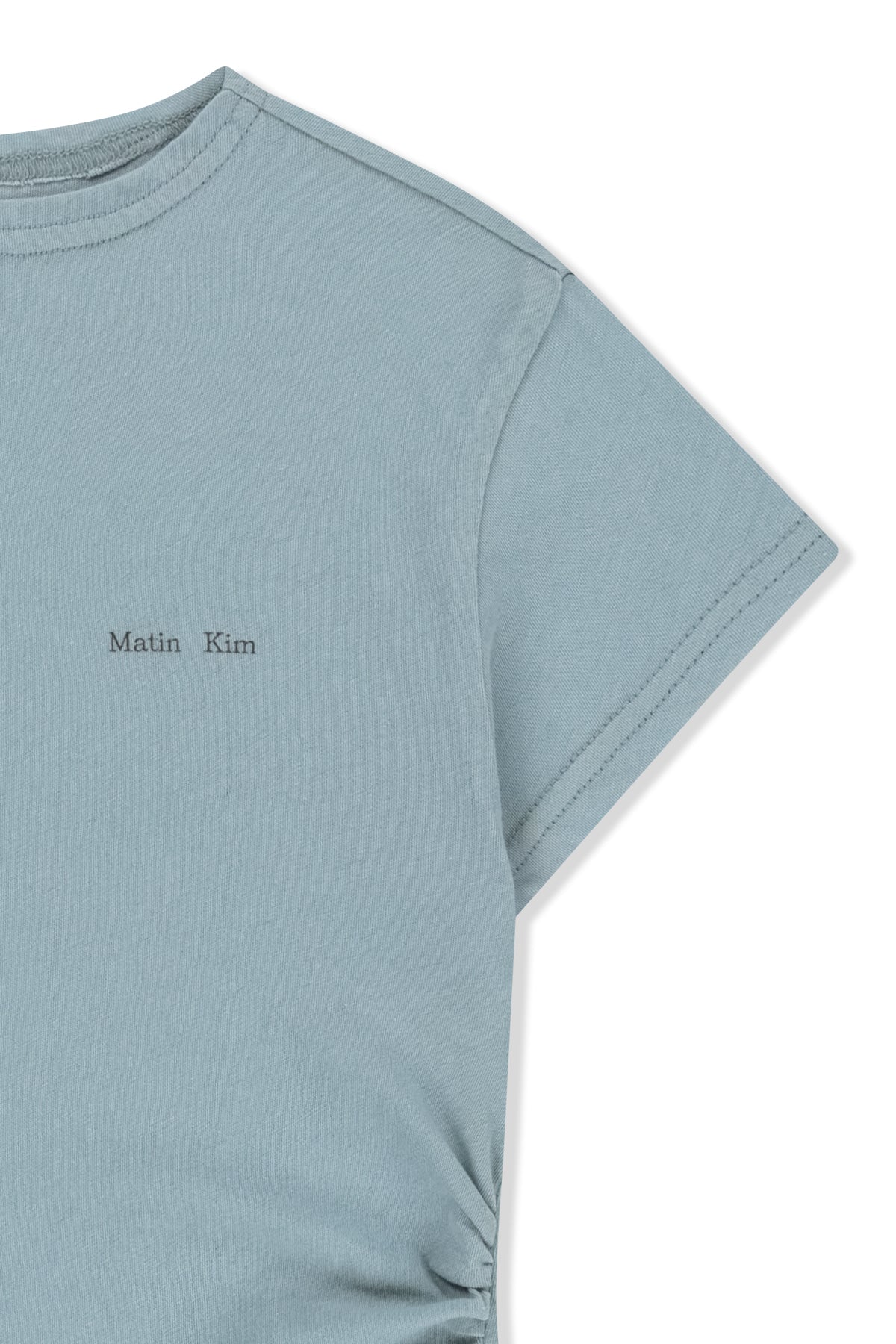 matinkim SIDE SHIRRING BUTTON TOP IN LIGHT BLUE