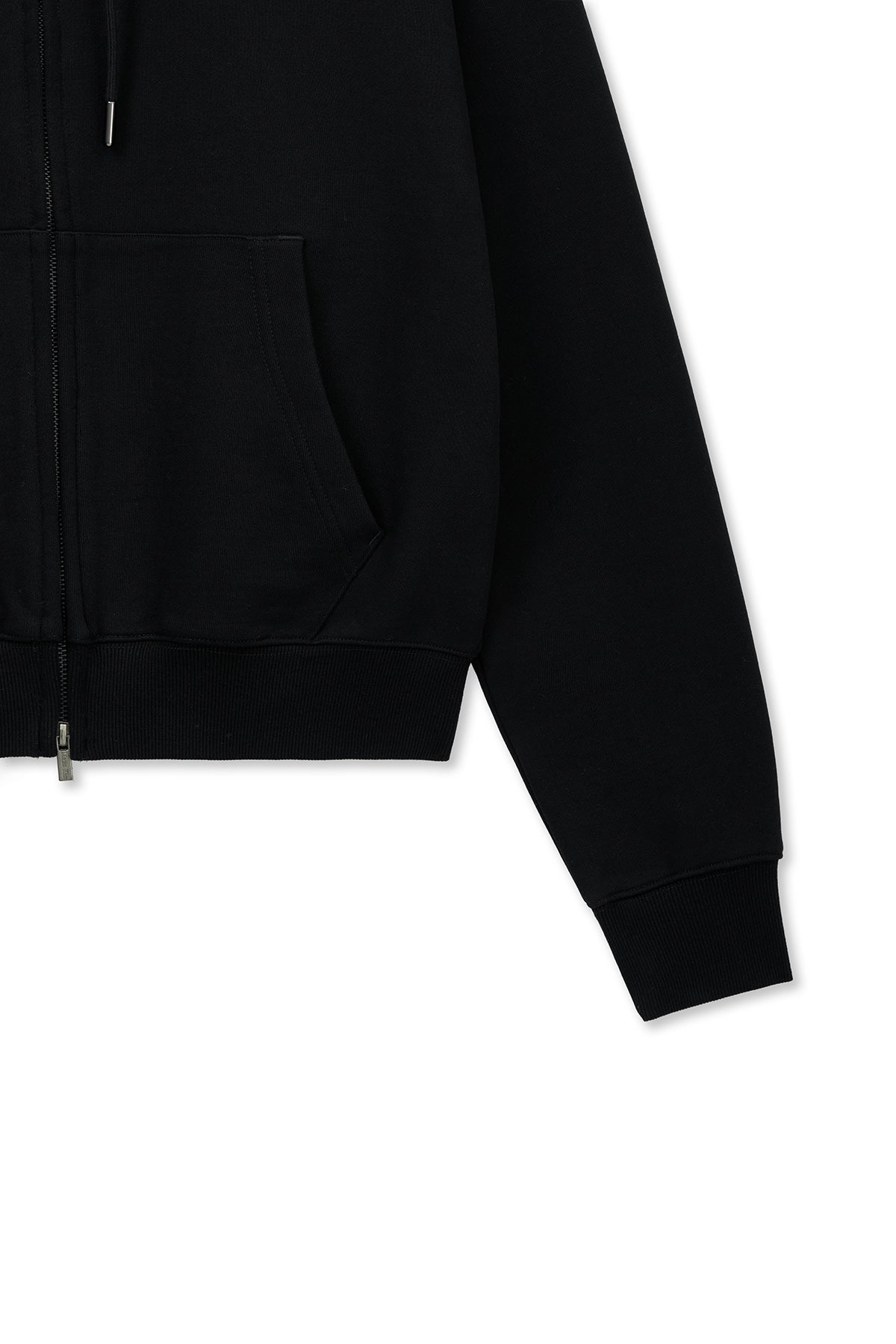 matinkim BACK LOGO ESSENTIAL HOODY ZIP UP IN BLACK