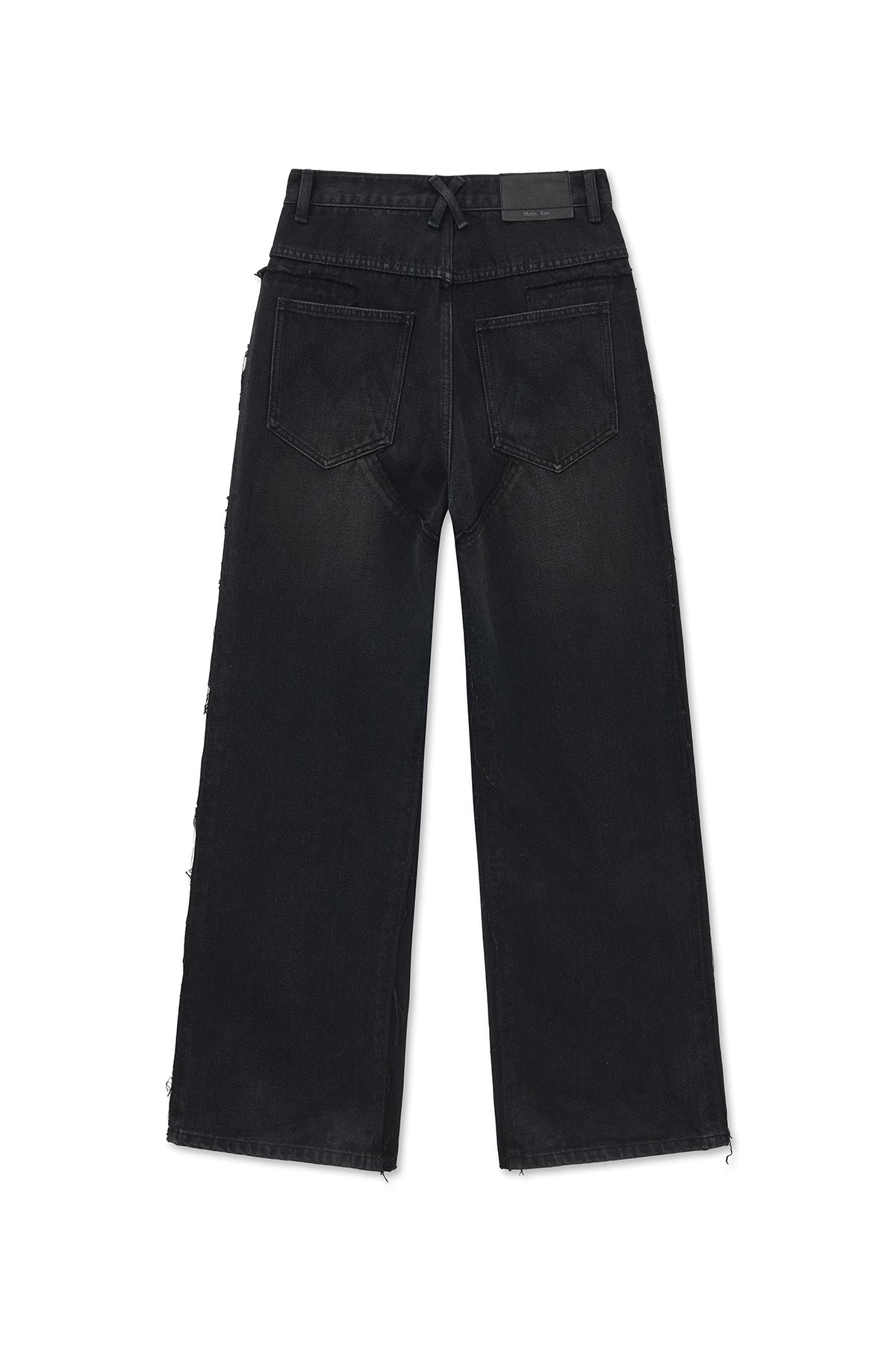 matinkim WESTERN STRAIGHT FIT DENIM PANTS IN BLACK