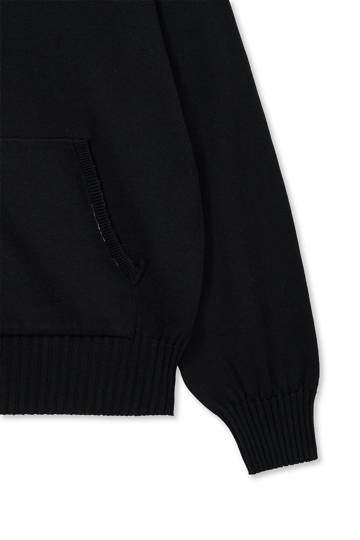 matinkim HIGH NECK EMBROIDERED LOGO ZIP UP FOR MEN IN BLACK