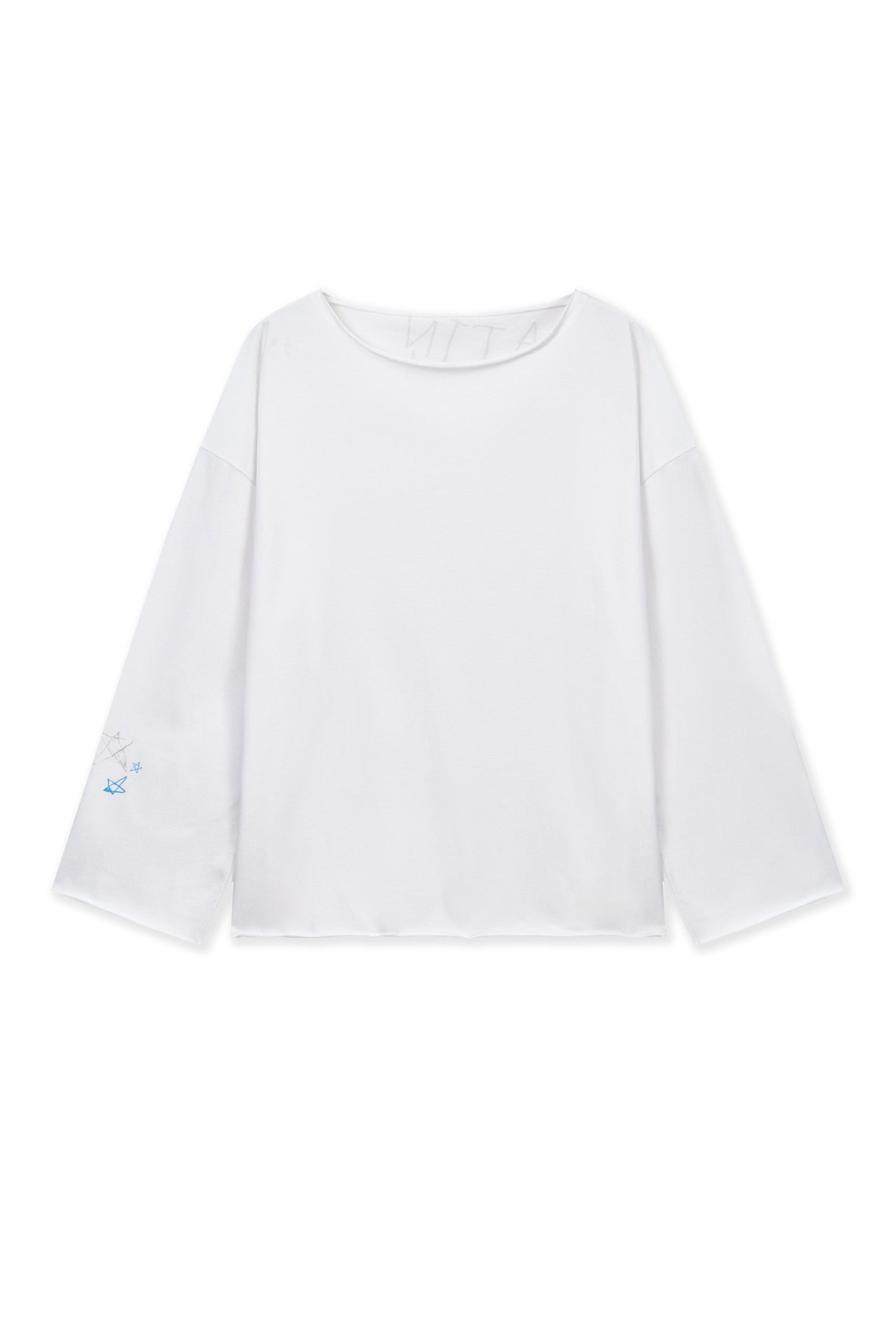 matinkim RAW HEM FINISHED BOAT NECK TOP IN WHITE