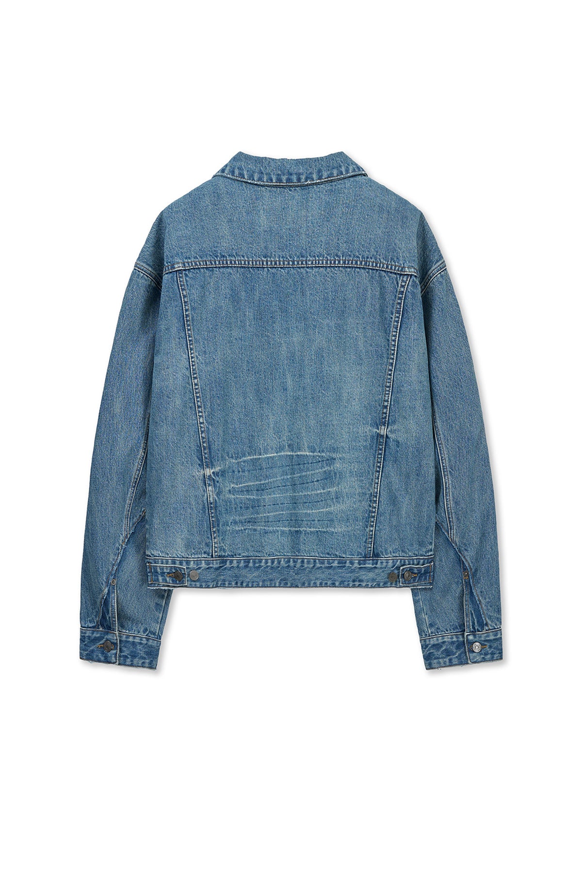 matinkim VINTAGE WASHED DENIM TRUCKER FOR MEN IN BLUE