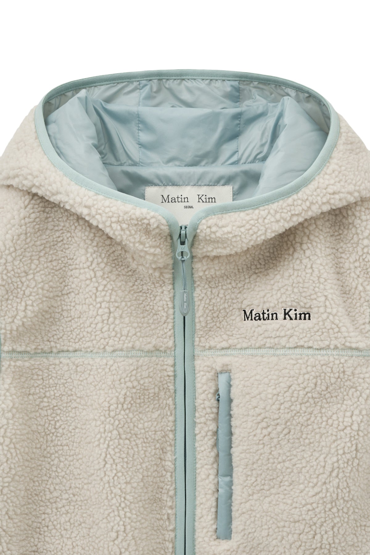 matinkim FLEECE HOODY VEST IN IVORY