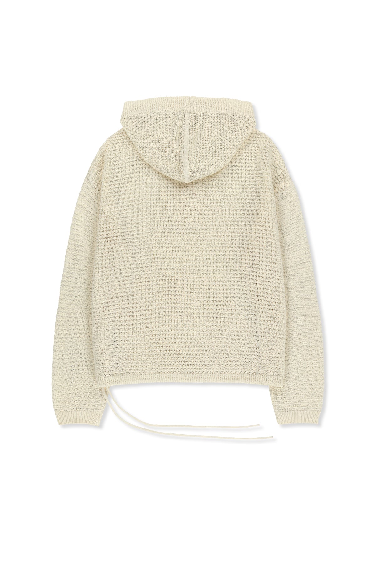matinkim OVERSIZED MESH KNIT HOODIE IN CREAM