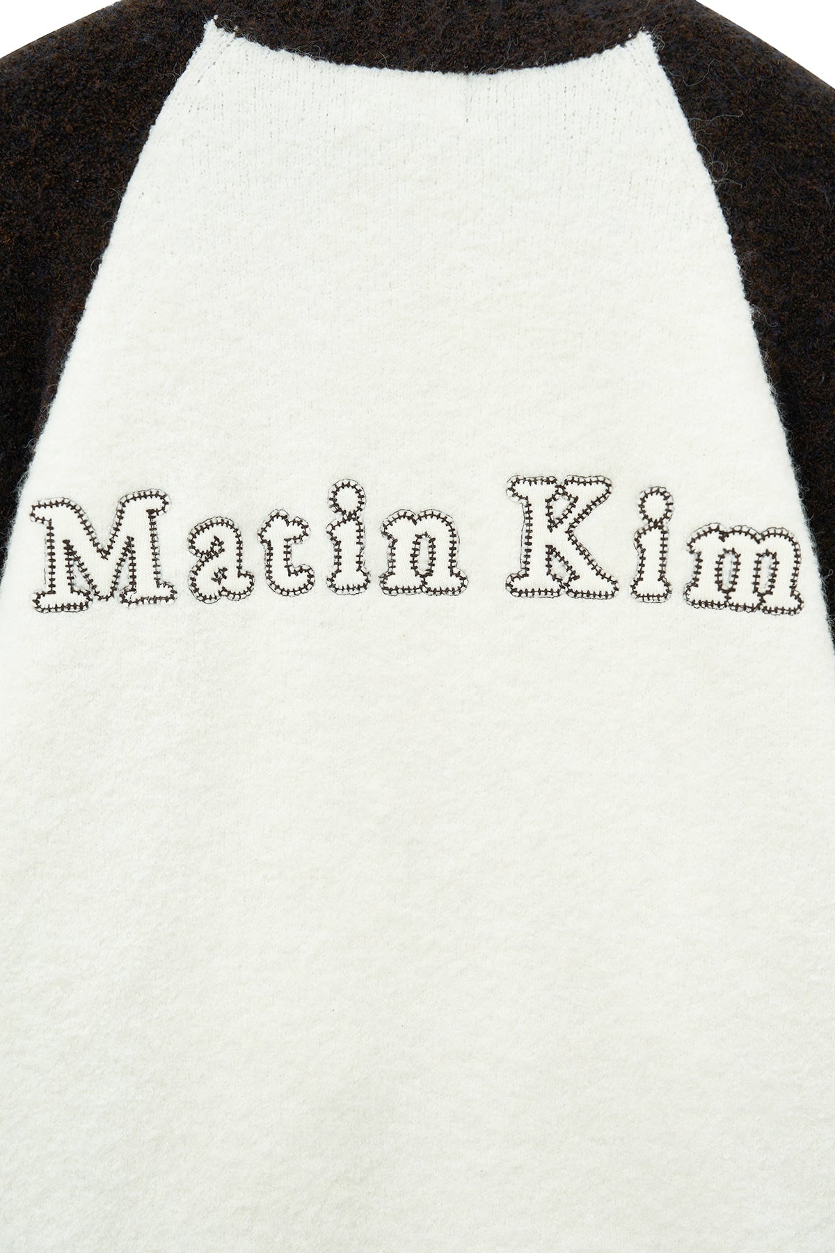 matinkim HIGH NECK RAGLAN KNIT ZIP UP FOR WOMEN IN DARK BROWN