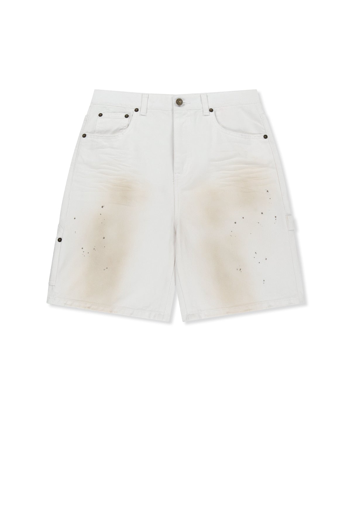 matinkim CARPENTER BERMUDA DENIM PANTS IN WHITE