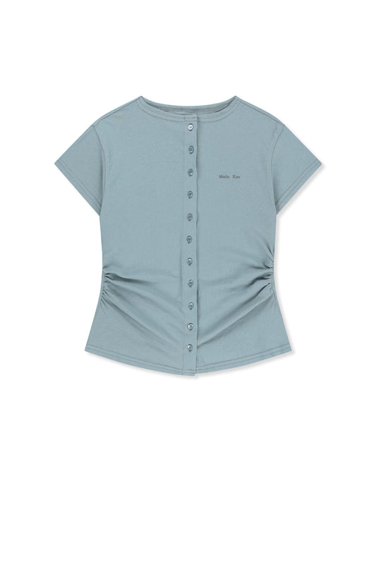 matinkim SIDE SHIRRING BUTTON TOP IN LIGHT BLUE