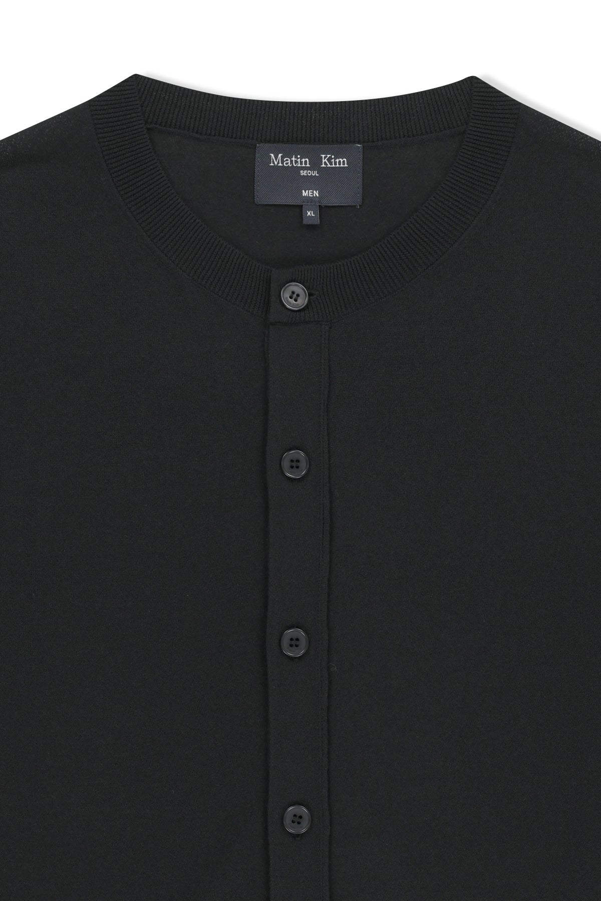 matinkim BACK LOGO SHEER CARDIGAN FOR MEN IN BLACK