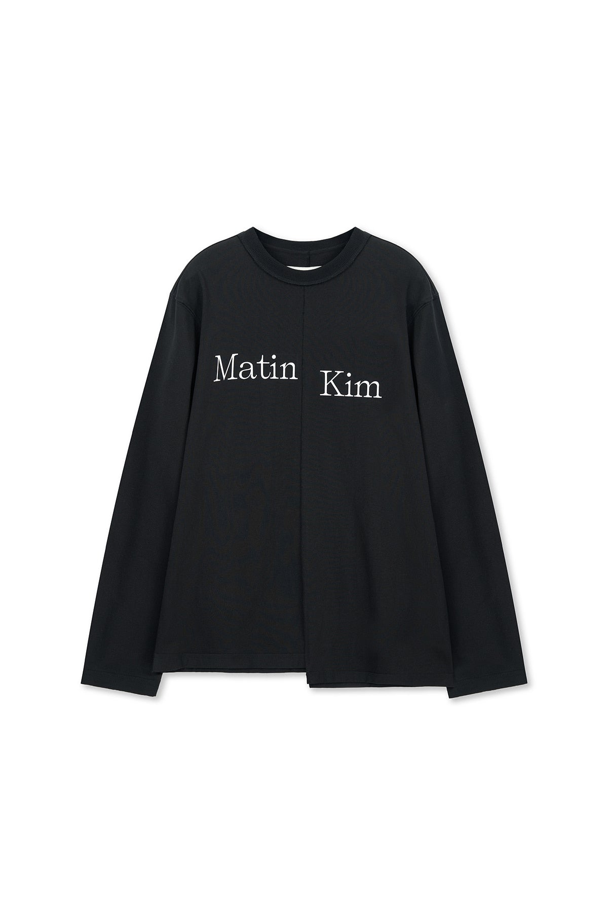 matinkim ASYMMETRIC LOGO TOP IN BLACK