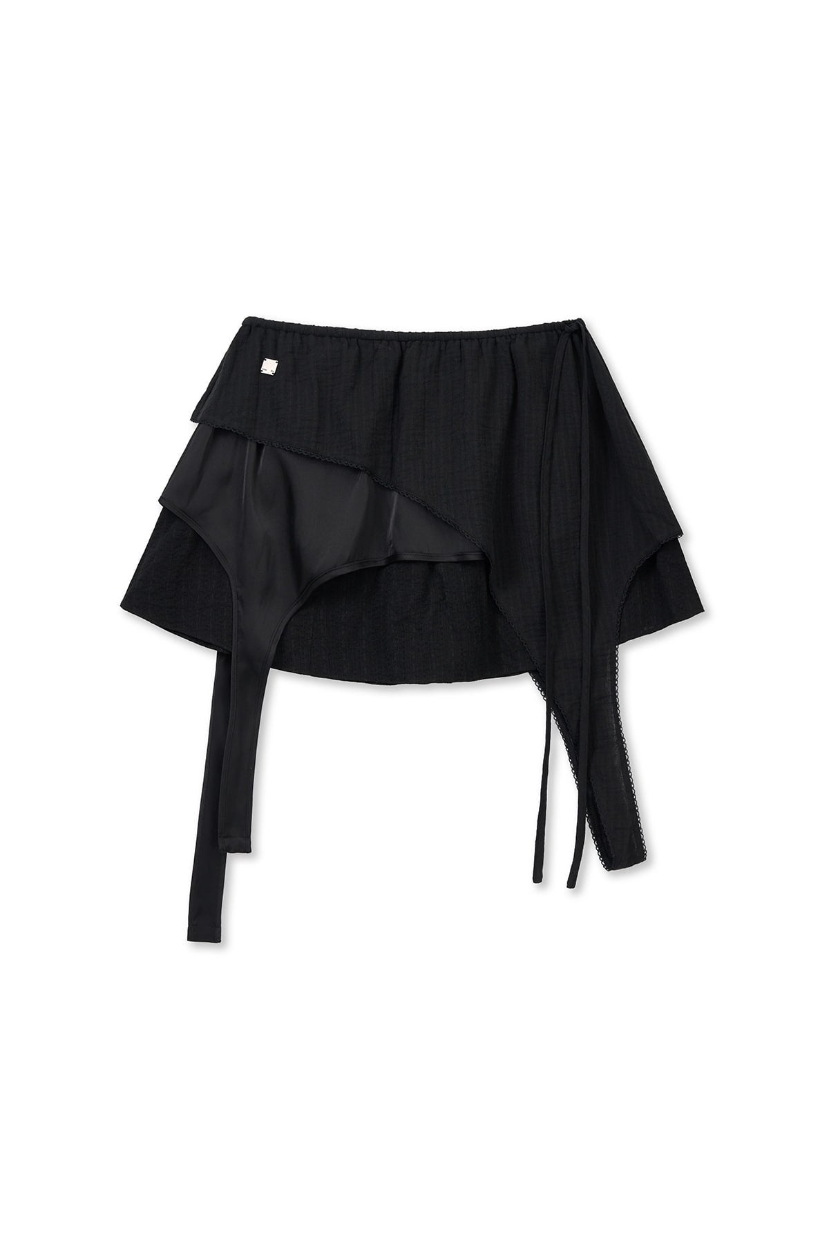 matinkim MULTI PANEL LAYERED SKIRT IN BLACK