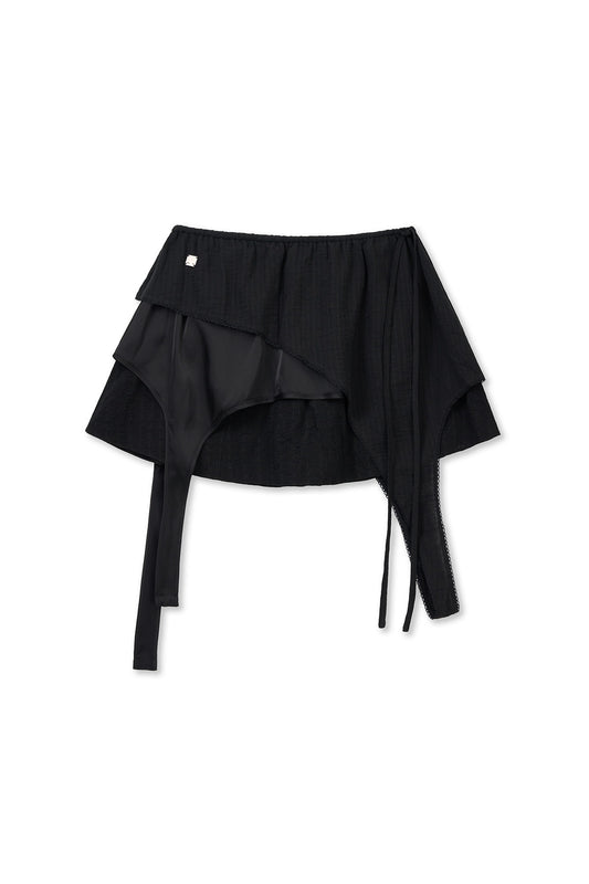 matinkim MULTI PANEL LAYERED SKIRT IN BLACK