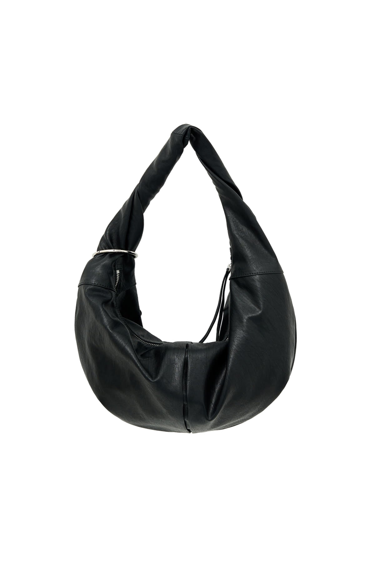 matinkim TWIST HANDLE SMALL HOBO BAG IN BLACK
