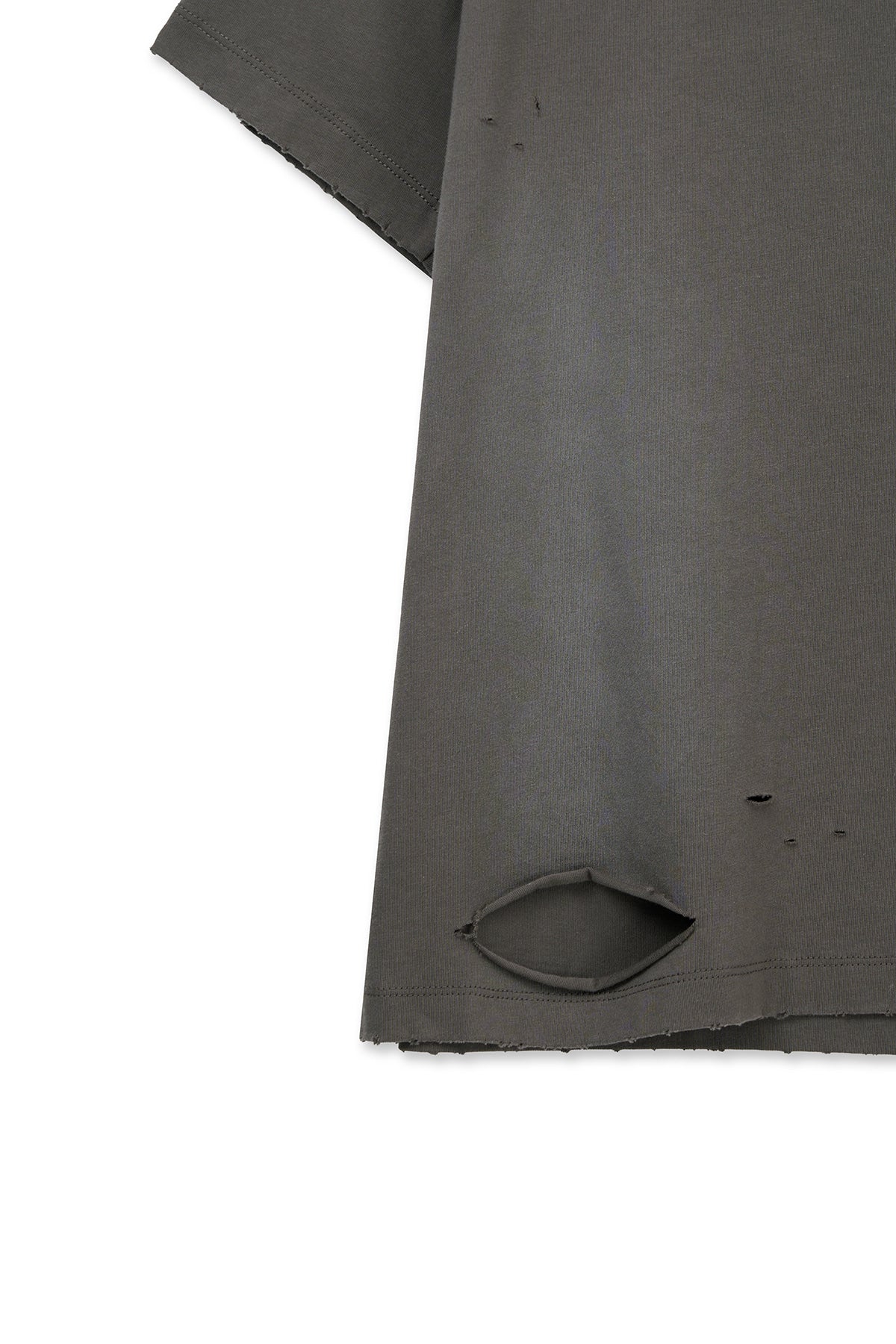 matinkim SPRAY WASHED LETTERING DAMAGED TOP IN CHARCOAL