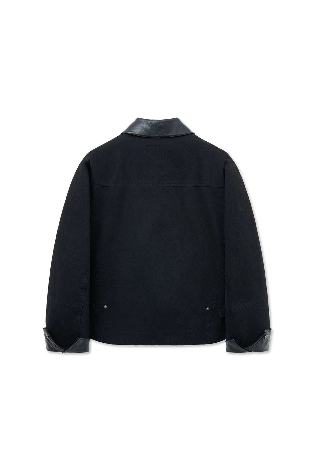 matinkim LEATHER COLLAR POINT WORK JACKET FOR MEN IN BLACK