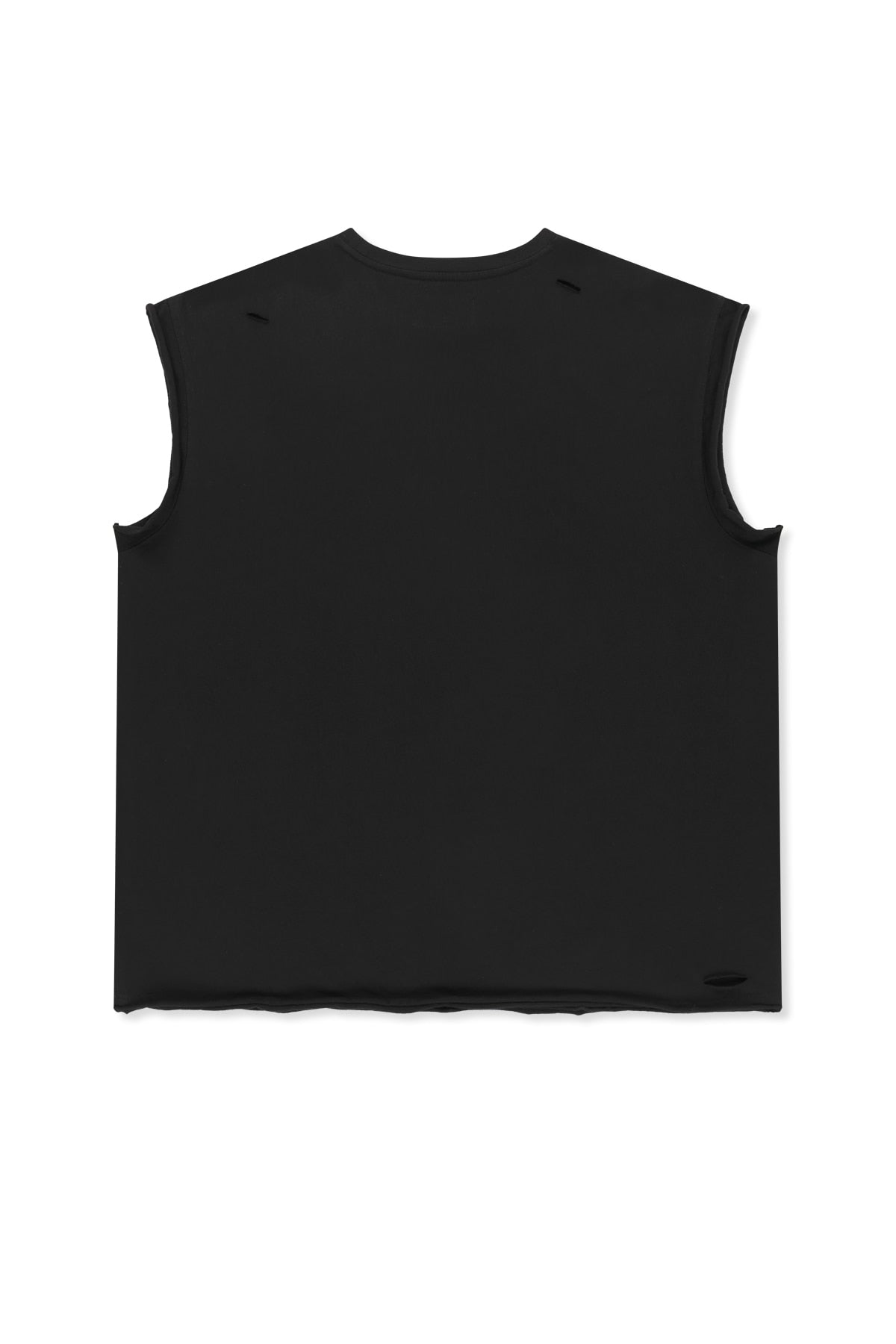 matinkim RAW EDGE CUT OUT SLEEVELESS TOP FOR MEN IN BLACK