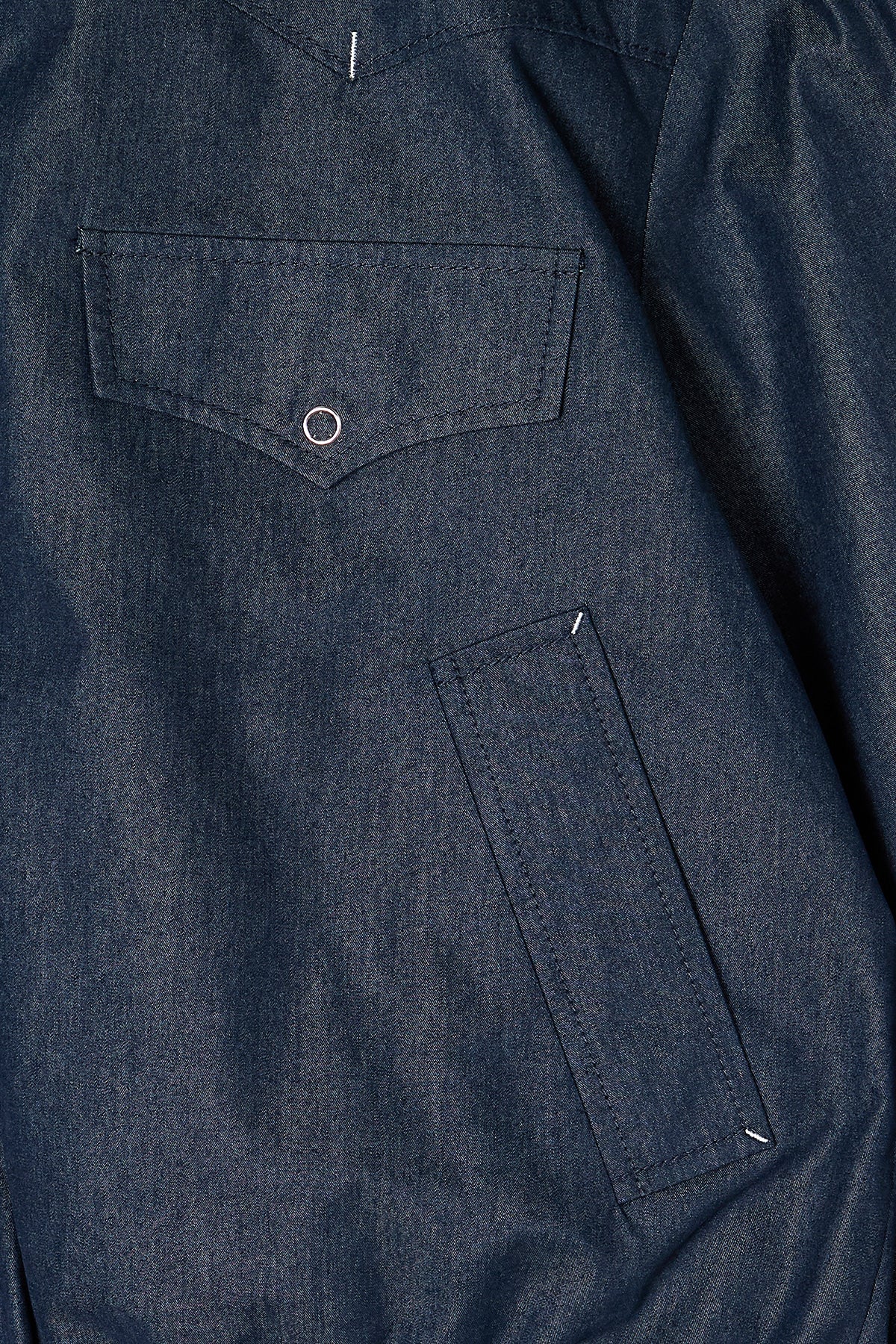 matinkim WESTERN DETAIL DENIM LIKE BLOUSON IN NAVY