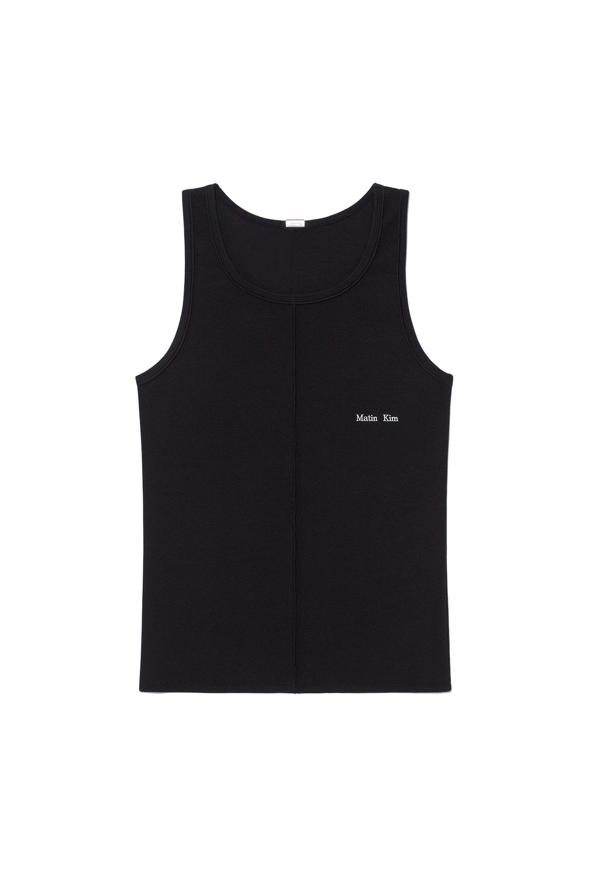 matinkim SMALL LOGO PINTUCK SLEEVELESS TOP FOR MEN IN BLACK