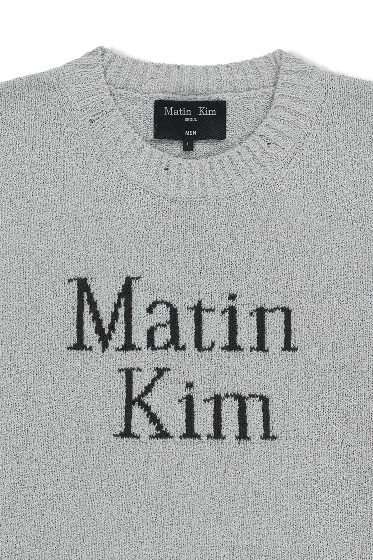 matinkim HALF SLEEVE LOGO PULLOVER FOR MEN IN LIGHT GREY