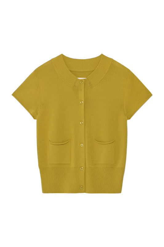 matinkim POCKET POINT HALF CARDIGAN IN OLIVE