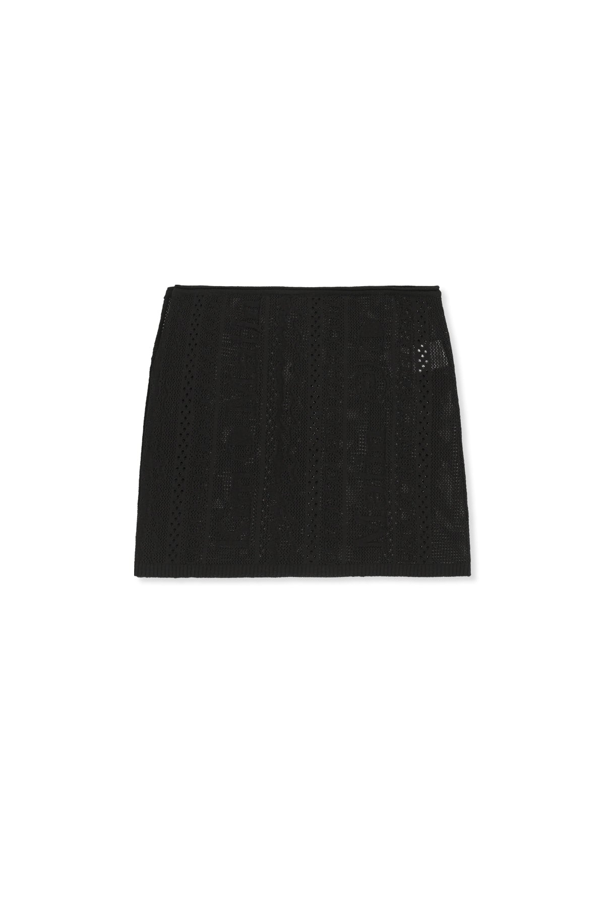 matinkim MESH LOGO WRAP MINI SKIRT IN BLACK