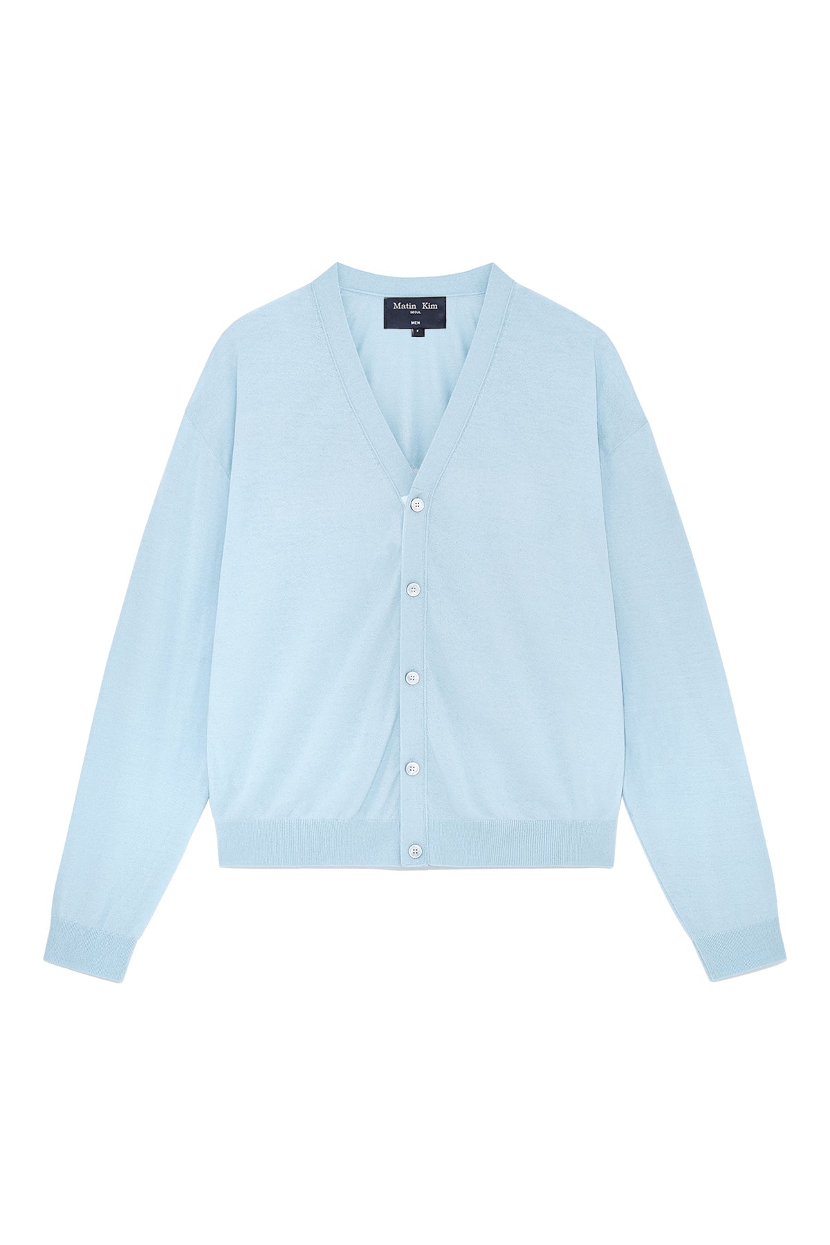 matinkim BACK LOGO SEE THROUGH CARDIGAN FOR MEN IN SKY
