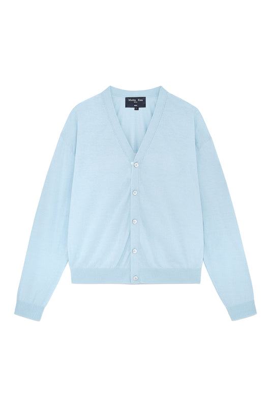 matinkim BACK LOGO SEE THROUGH CARDIGAN FOR MEN IN SKY