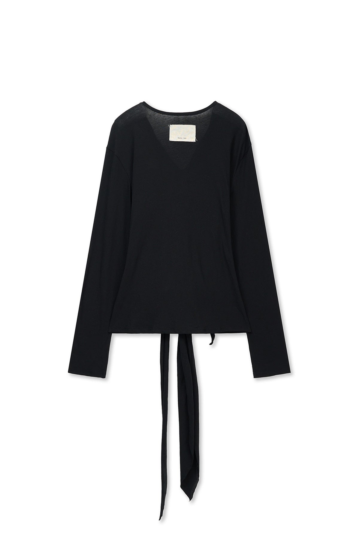 matinkim TIED DRAPERY TOP IN BLACK
