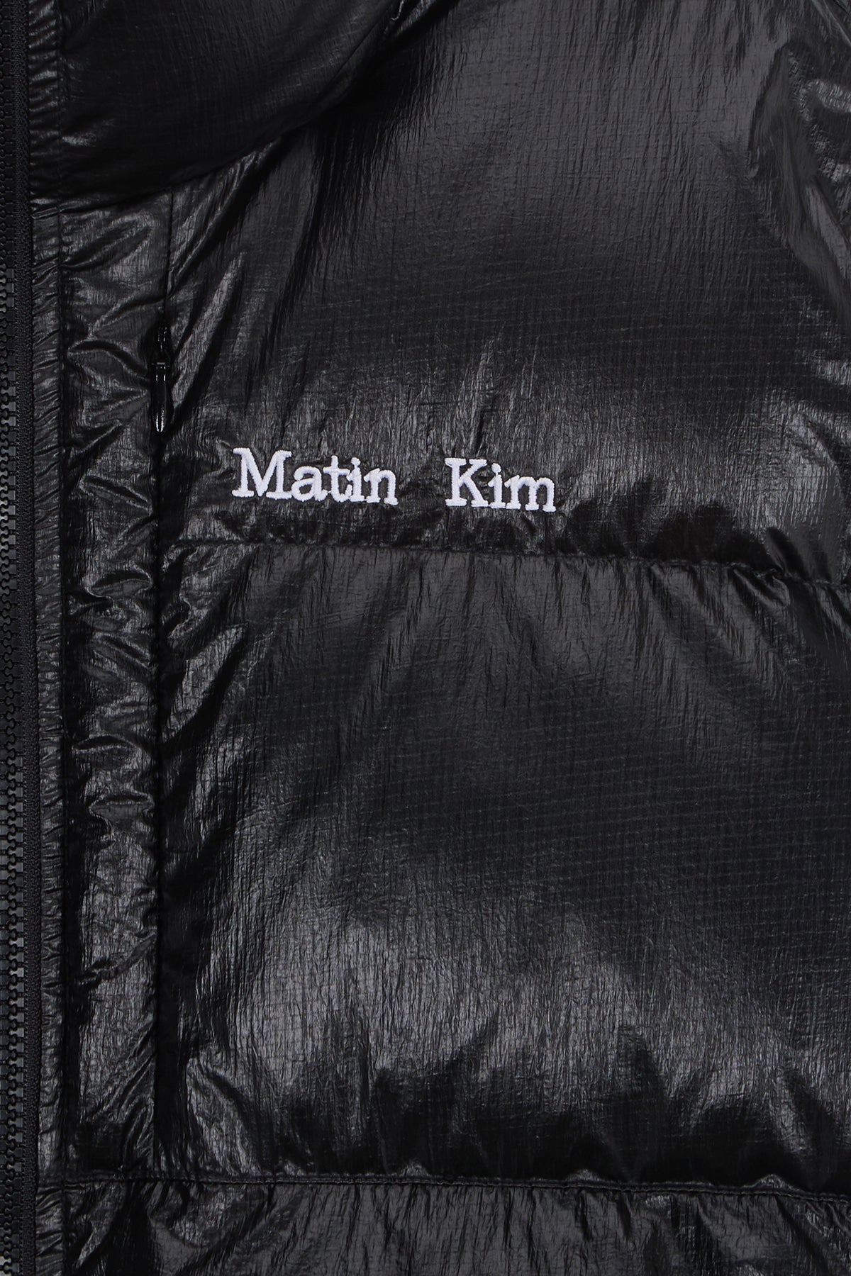 matinkim SMALL LOGO VOLUME DOWN JUMPER FOR MEN IN BLACK