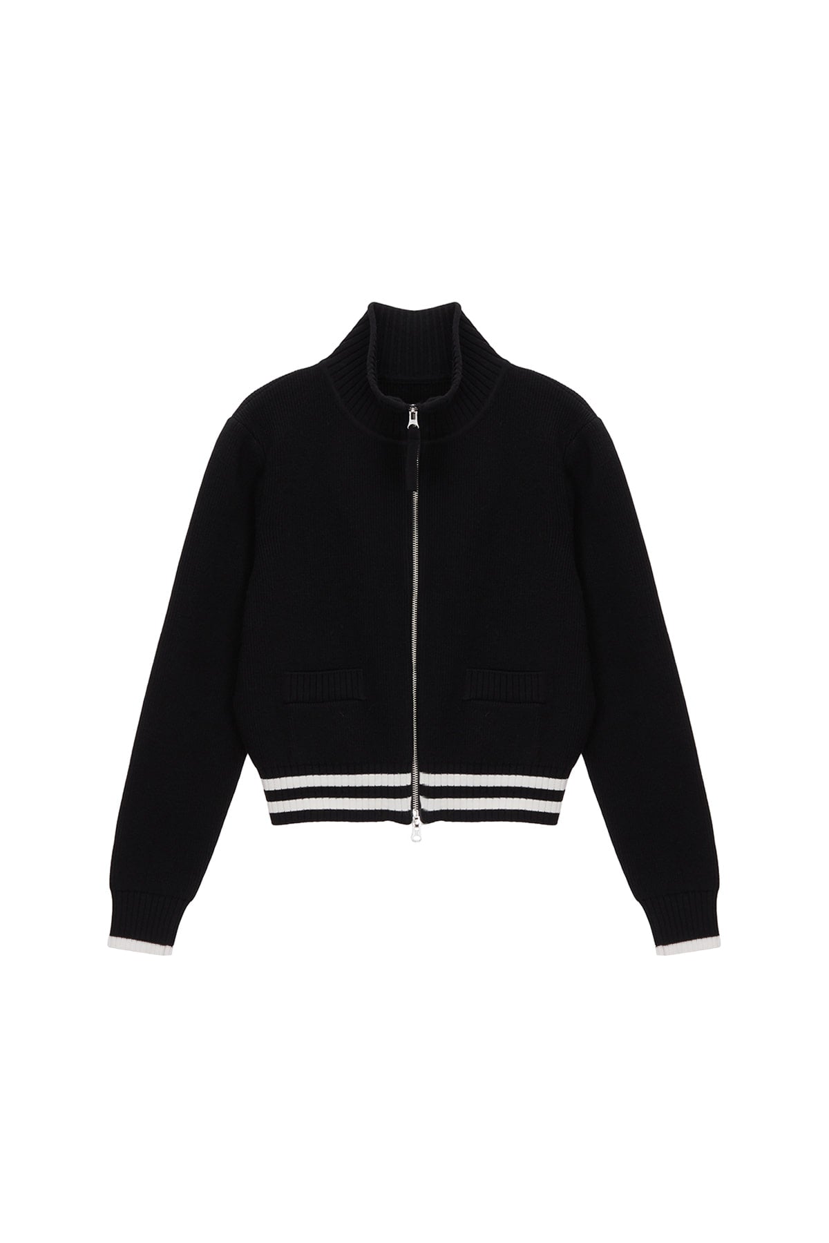 matinkim SPELL POINT STRIPE KNIT CARDIGAN IN BLACK