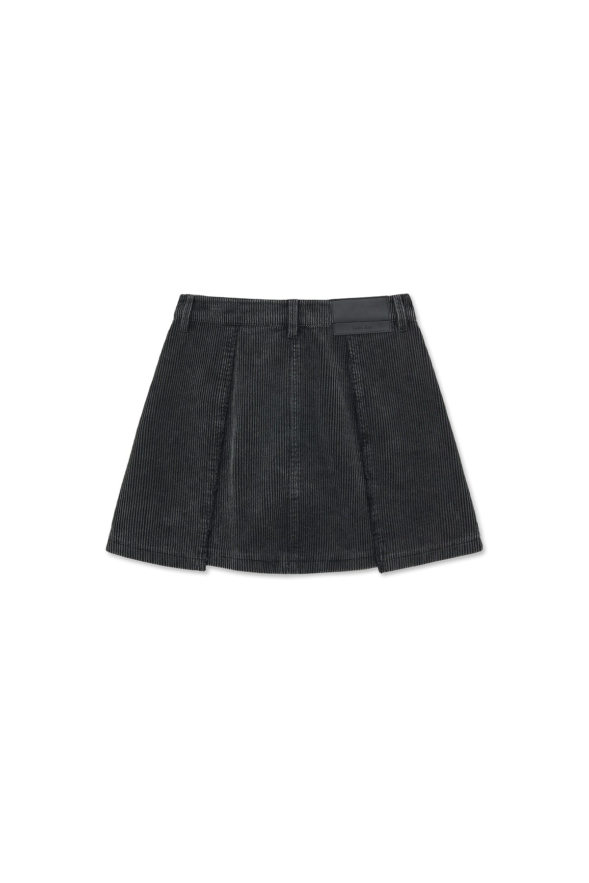 matinkim WASHED CORDUROY WRAP SKIRT IN BLACK