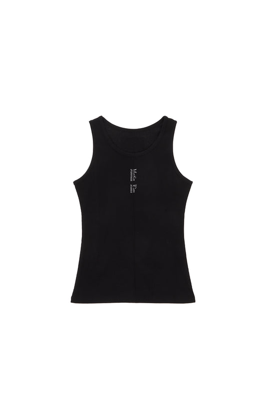 matinkim PINTUCK SLEEVELESS TOP IN BLACK