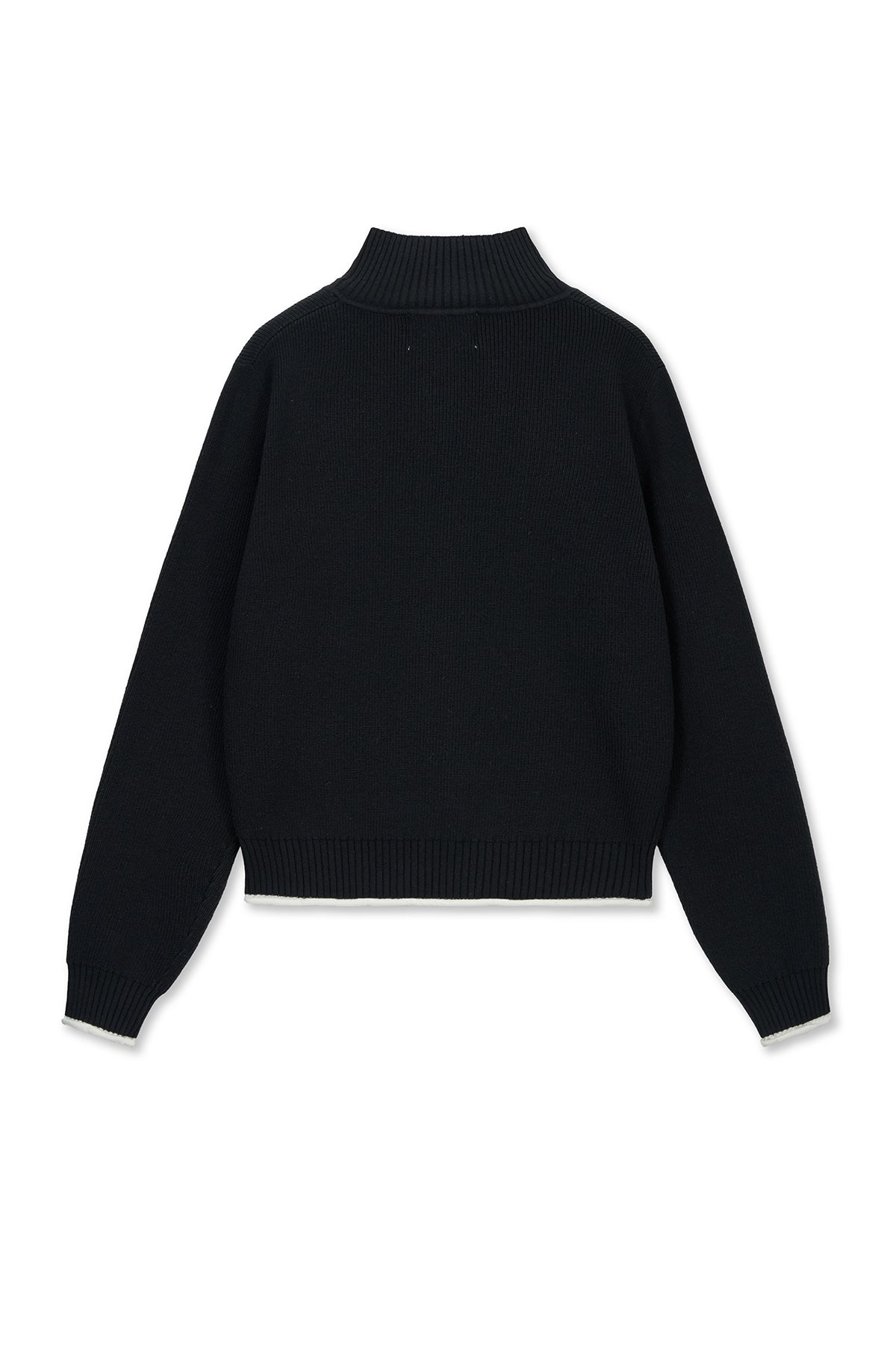 matinkim MATIN SPELL POINT KNIT ZIP UP IN BLACK