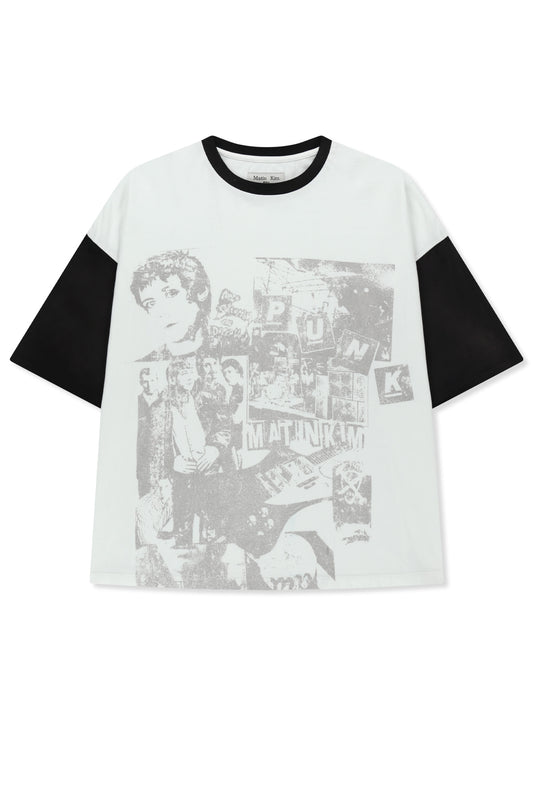 matinkim MATIN PUNK GRAFFITI TOP FOR MEN IN WHITE