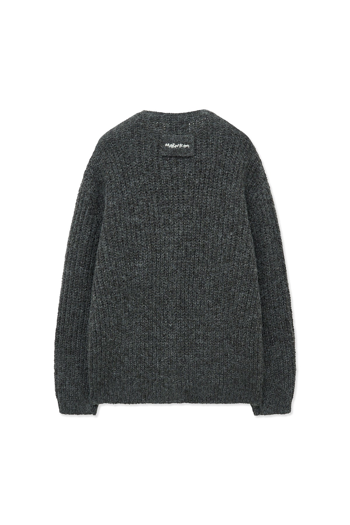 matinkim SIDE BUTTON POINT OVERFIT CARDIGAN IN CHARCOAL