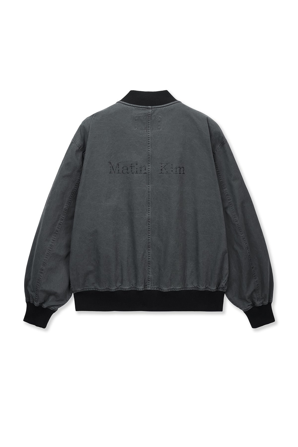 matinkim VINTAGE WASHED BACK LOGO JUMPER IN CHARCOAL