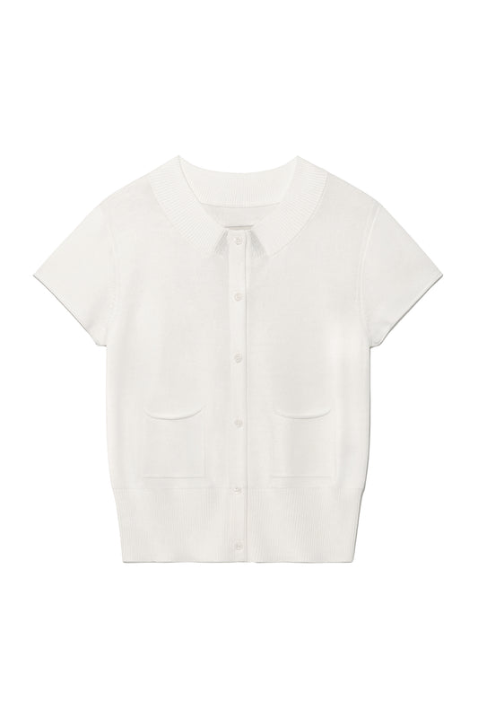 matinkim POCKET POINT HALF CARDIGAN IN IVORY