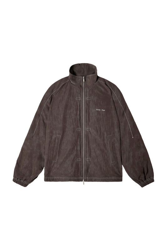 matinkim STITCH POINT HIGH NECK JUMPER IN BROWN
