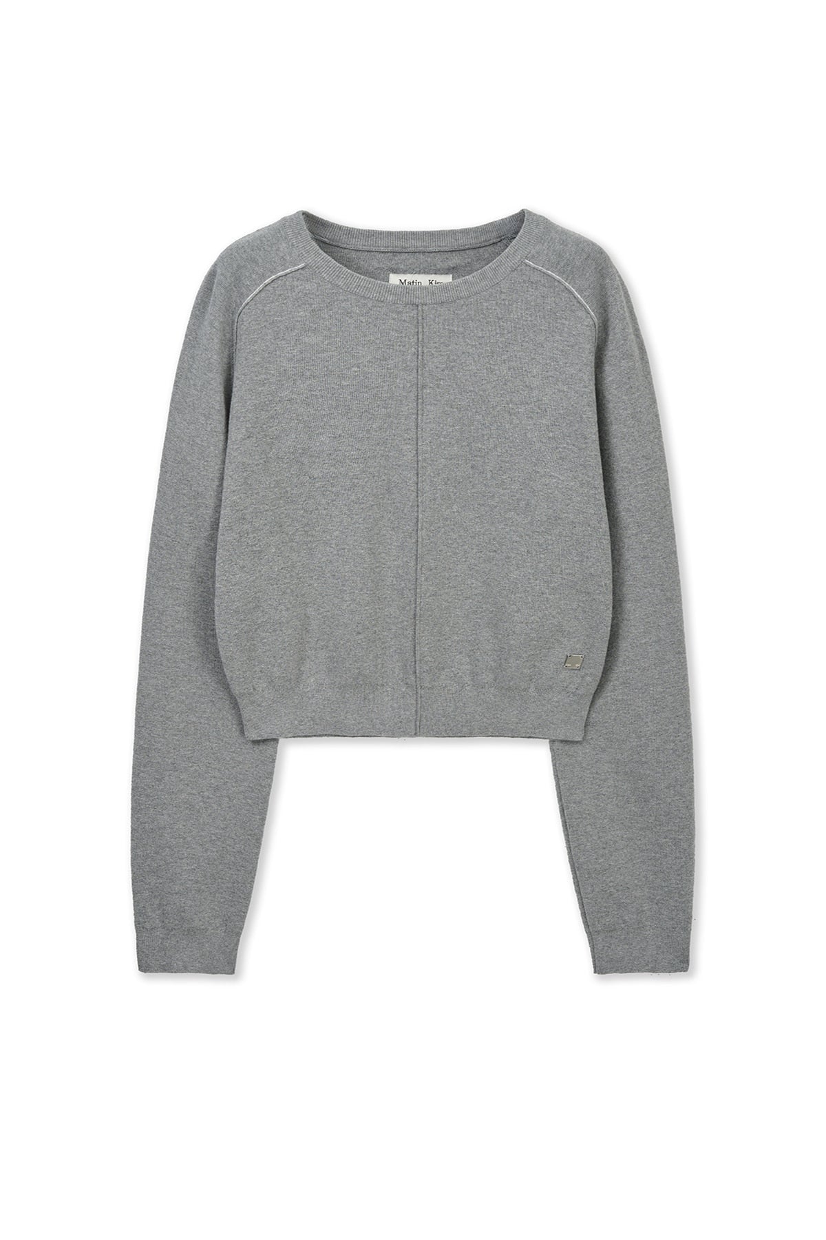 matinkim RAGLAN SLEEVE KNIT PULLOVER IN GREY