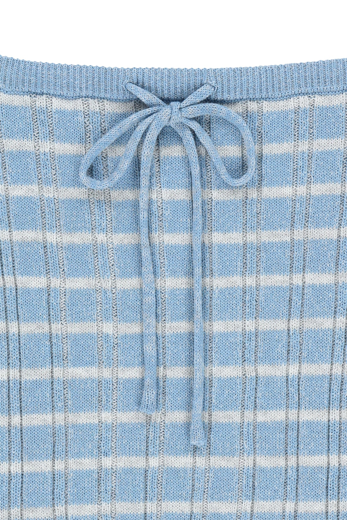 matinkim STRIPE KNIT TUBE TOP IN LIGHT BLUE