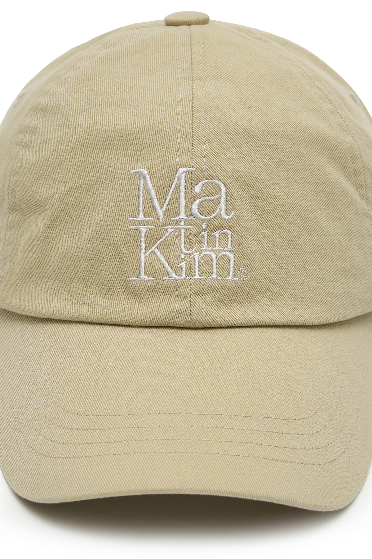matinkim MATIN BLOCK LOGO BALL CAP IN BEIGE