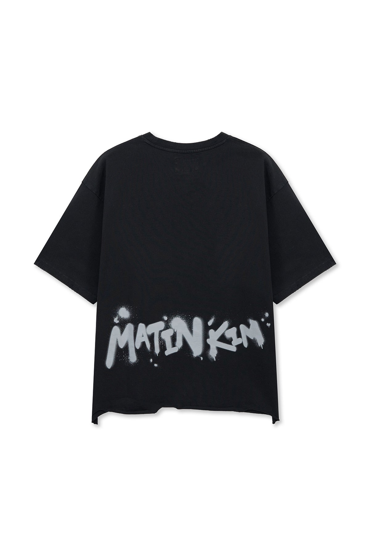 matinkim RAW CUT GRAFFITI LOGO TOP IN BLACK