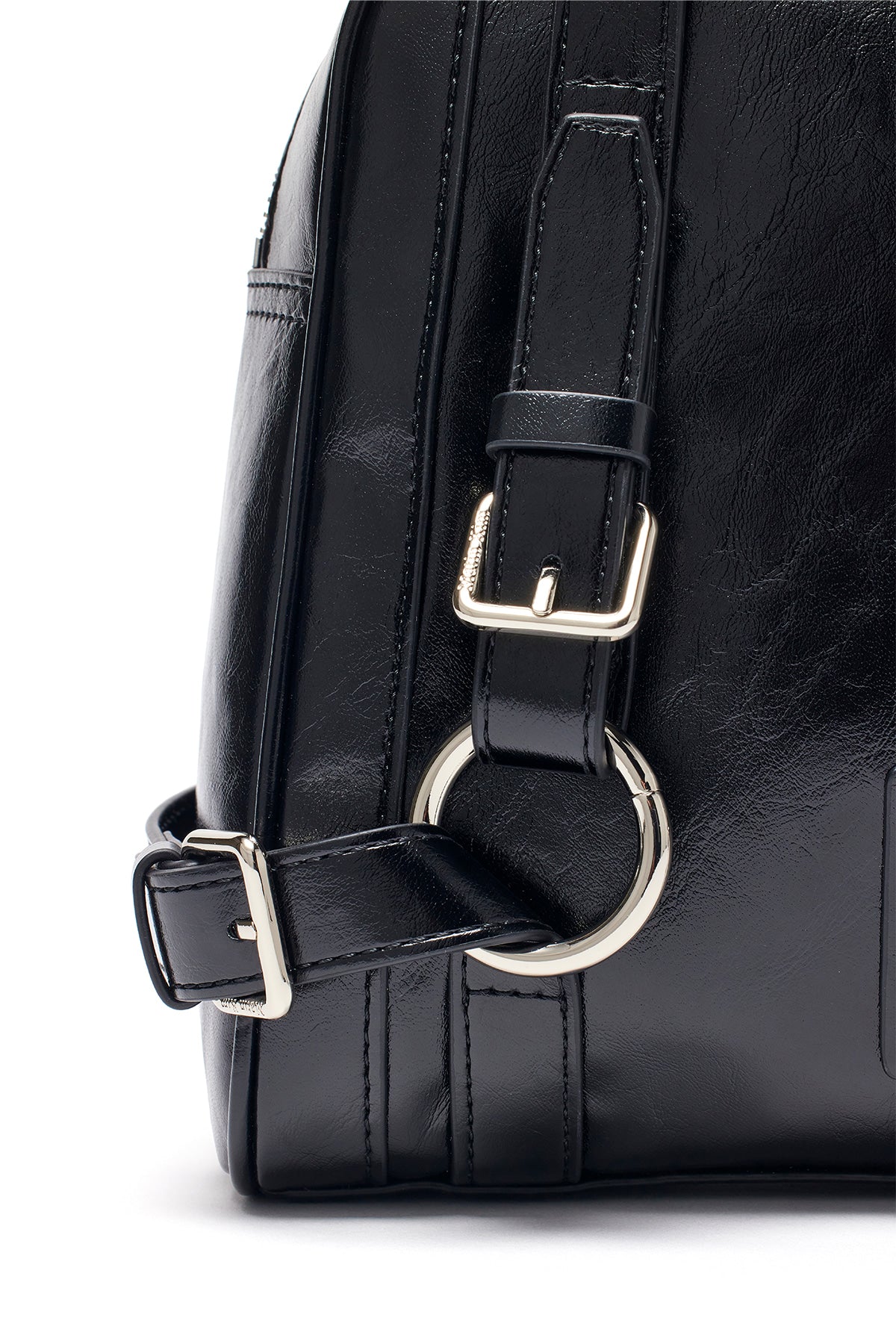 matinkim BIKER DETAIL SQUARE SHOULDER BAG IN BLACK