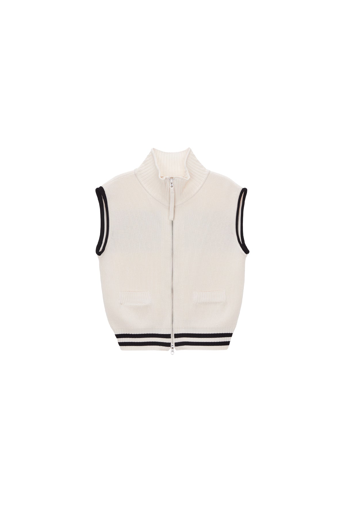 matinkim SPELL POINT STRIPE KNIT VEST IN IVORY