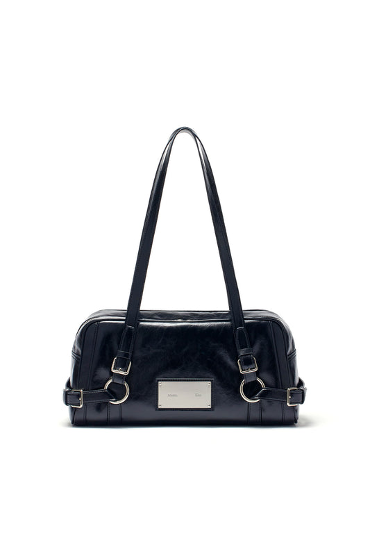 matinkim BIKER DETAIL MEDIUM SHOULDER BAG IN BLACK